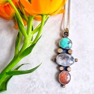 Southwest gem totem pendant